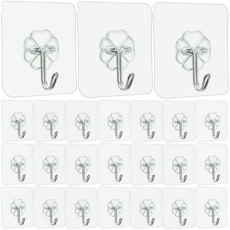 

100 Packs Adhesive Hooks Wall Door Plastic Strong Hanger Sale 1697