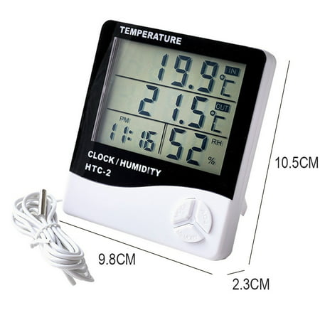 

Oyzv HTC-2 LCD Electronic Digital Temperature Humidity Meter Indoor Outdoor Thermometer Hygrometer Weather Station Clock