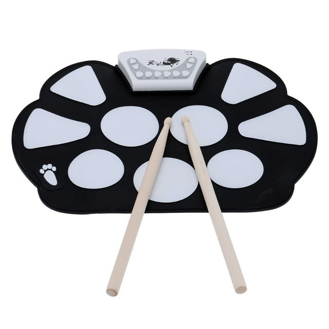 Graflsoa Tambour à Main Portable avec Pédale, Son de Haute Qualité, Tempo Réglable, Fonction d'Enregistrement, Alimenté par USB et Batterie, Design Compact et Léger
