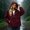 Wine, variant on IUYRTFE Women's Half Zip Waterproof Jacket with Detachable Hood Long Sleeve Outdoor Windbreaker