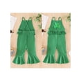 thumbnail image 2 of Michellecmm Toddler Girls Irish Overalls Jumpsuit Shamrock Print Ruffled Sleeveless Spaghetti Strap Bell Bottom Romper, 2 of 9