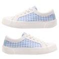thumbnail image 4 of Zapato de Lona 3 CM Suela Gruesa Transpirable Cómodo Moda Punta Redonda Zapatos de Lona Planos para Diario Blanco Azul 38, 4 of 8