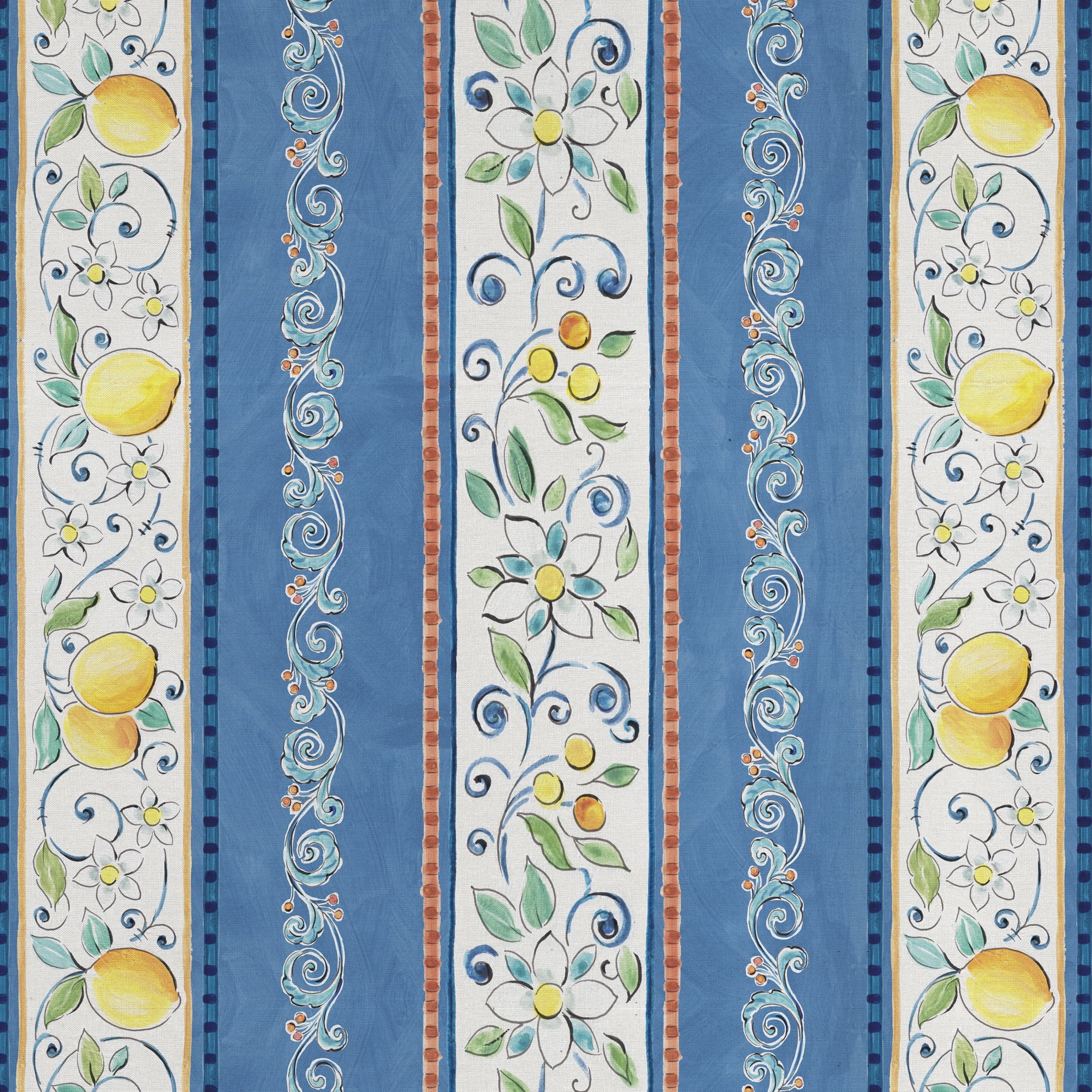 (4 pack) 1 Yard 100% Cotton Mediterranean Stripes, Multi-color, 44" Wide for Quilting & Sewing by David Textiles