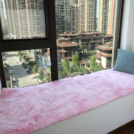 

Nvzi Solid Color Plush Table Runner Faux Sheepskin Decorative Shaggy Dresser Scarf Not-Slip Desk Pad Luxury False Fur Dresser Tablecloth-Cherry blossom powder 160x50cm(62.99x19.69inch)
