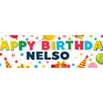 thumbnail image 3 of Colorful Personalized Happy Birthday Banner with Balloons Gifts Party Hats Background Party Decoration Photography Prop Birthday Party Supplies Birthday Decoration Backdrop, 3 of 7