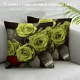 thumbnail image 3 of JEUXUS  Chartreuse Green Throw Pillow Covers Black Gray Grass Green Rose Decorative Throw Pillow Covers for Living Room Bed Flower Pillow Cases Spring Summer, 3 of 5