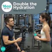 Copco Hydra 16.9oz Reusable Water Bottle, Set of 2 (Gray & Teal)