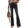 thumbnail image 7 of Wutalume Low Rise Jeans for Women Wide Leg Straight Cut, Stretch Denim with Pockets, Loose Fit Comfort for Casual Wear,Black L, 7 of 7