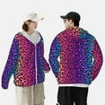 thumbnail image 6 of Fotbe Leopard Neon Rainbow Gradient Men's Women's UPF 50+ Sun Protection Jacket Hooded Cooling Shirt with Pockets Hiking Outdoor Performance-XX-Large, 6 of 9