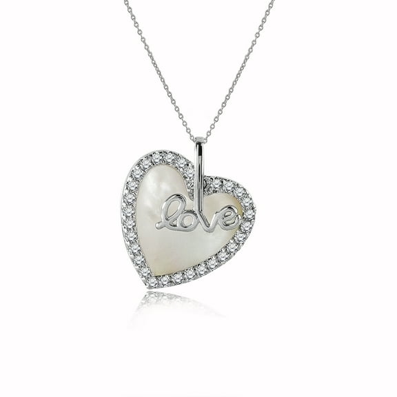 JeenMata Heart Halo Pendant Necklace for Women - Iridescent Heart Necklace - Women's Everyday Jewelry