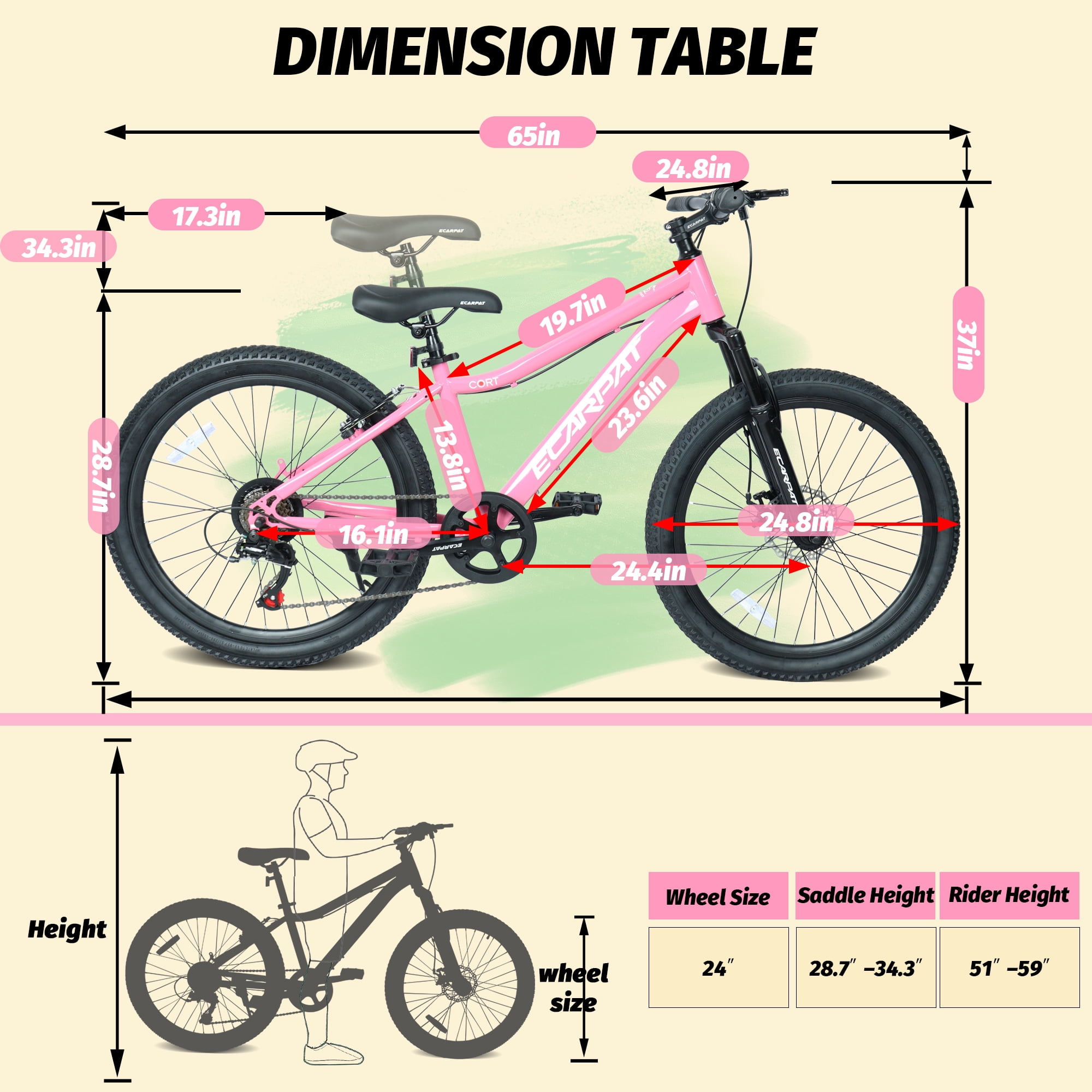 TheEshow 24 Inch Mountain Bike