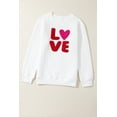 thumbnail image 6 of Women's White LOVE Chenille Embroidered Cable Knit Pullover Sweatshirt - [ZhiHiMeRi] | (US 4-6)S, 6 of 11