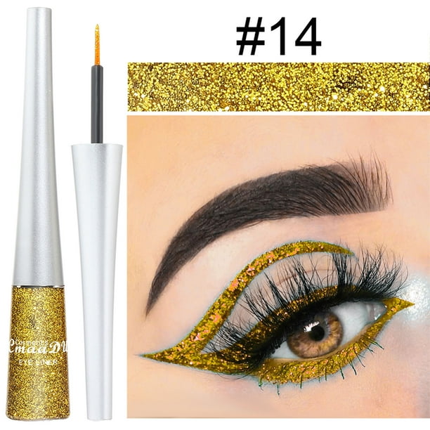 Fiudx Delineate Ojos In Purpurina, Set Delineadores Líquidos Brillantes, Pollo de Purpurina En Efectos Holográficos, Brillo Mágico de Fácil Aplicación, Ideal para Fiestas y Bodas, Ideal para Amantes