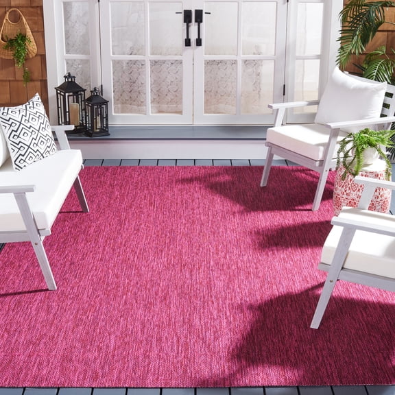 Safavieh Courtyard Mitre Geometric Indoor/Outdoor Area Rug, Red, 6'7" x 6'7" Square