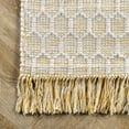 thumbnail image 3 of nuLOOM Wylie Honeycomb Wool Fringe Area Rug, 2' x 6', Runner, Wylie Beige, 3 of 5