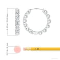 thumbnail image 3 of Angara Lab Grown Diamond Hoop Earrings in Platinum for Women - April Birthstone Jewelry | Prong Set 3ctw Lab Created Diamond Hoops, 3 of 7