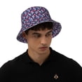 thumbnail image 6 of Daiia Skull flower blue Pattern Bucket Hat - Trendy Cotton Sun Hat for Beach, Golf, Fishing - Fun Outdoor Vacation Boonie for Men and Women, 6 of 9