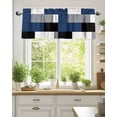 thumbnail image 2 of Blue Gray Valances for Windows Abstract Color Block Geometric Modern Valance Rod Pocket Light Filtering Short Window Treatments Curtains for Kitchen Bathroom Living Room Bedroom, 42 x 12 Inch, 2 of 7