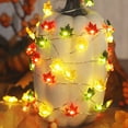 thumbnail image 4 of Maple Leaf Pumpkin String Lights Christmas Thanksgiving Fall Garland with Lights Indoor Outdoor Decorations, 4 of 5