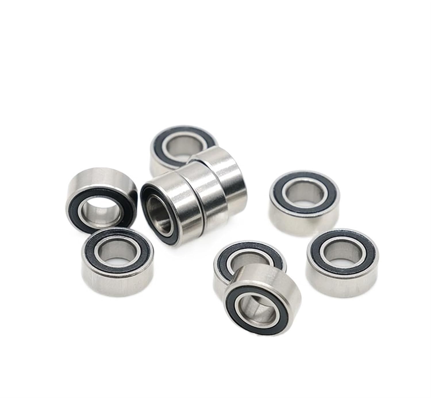 Bimetal Seal Shield Micro deep Groove Bearing 10pcs MR105RS 5X10X4mm ABEC-7 Miniature Motor Ball Bearings Black Seal