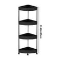 thumbnail image 3 of Hovmgk Corner Storage Shelf, Bathroom Organizer with 4 Detachable Tiers & Rolling Wheels, Drainage Holes for Wet Areas, Space-Saving Black/White Shelf for Toiletries, Cosmetics & Small Items, 3 of 6