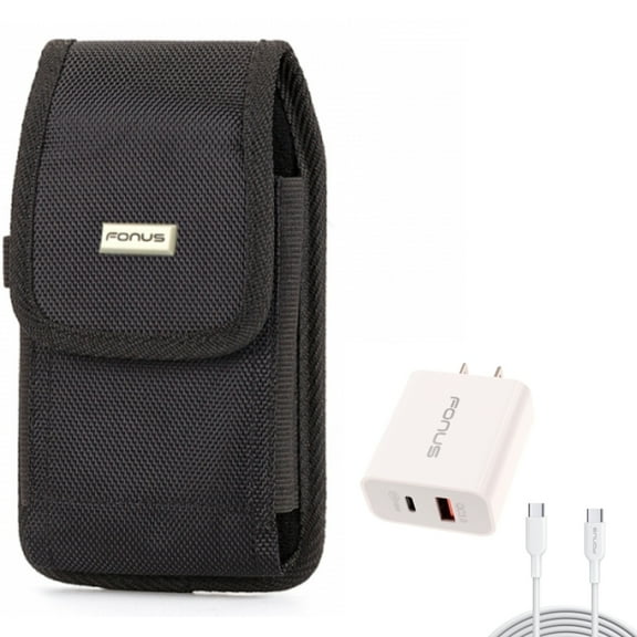 For Google Pixel 7/Pro/6a/6/Pro - 36W PD Home Charger w Case Belt Clip, Fast Type-C 6ft Long Cable USB-C, Swivel Holster Rugged for Google Pixel 7/Pro/6a/6/Pro Phones