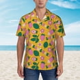 thumbnail image 2 of Gaeub Strawberry Print Men's Hawaiian Shirt,Button Down Short Sleeves Shirts,Tropical Beach Casual Button Down Shirts,Small, 2 of 7