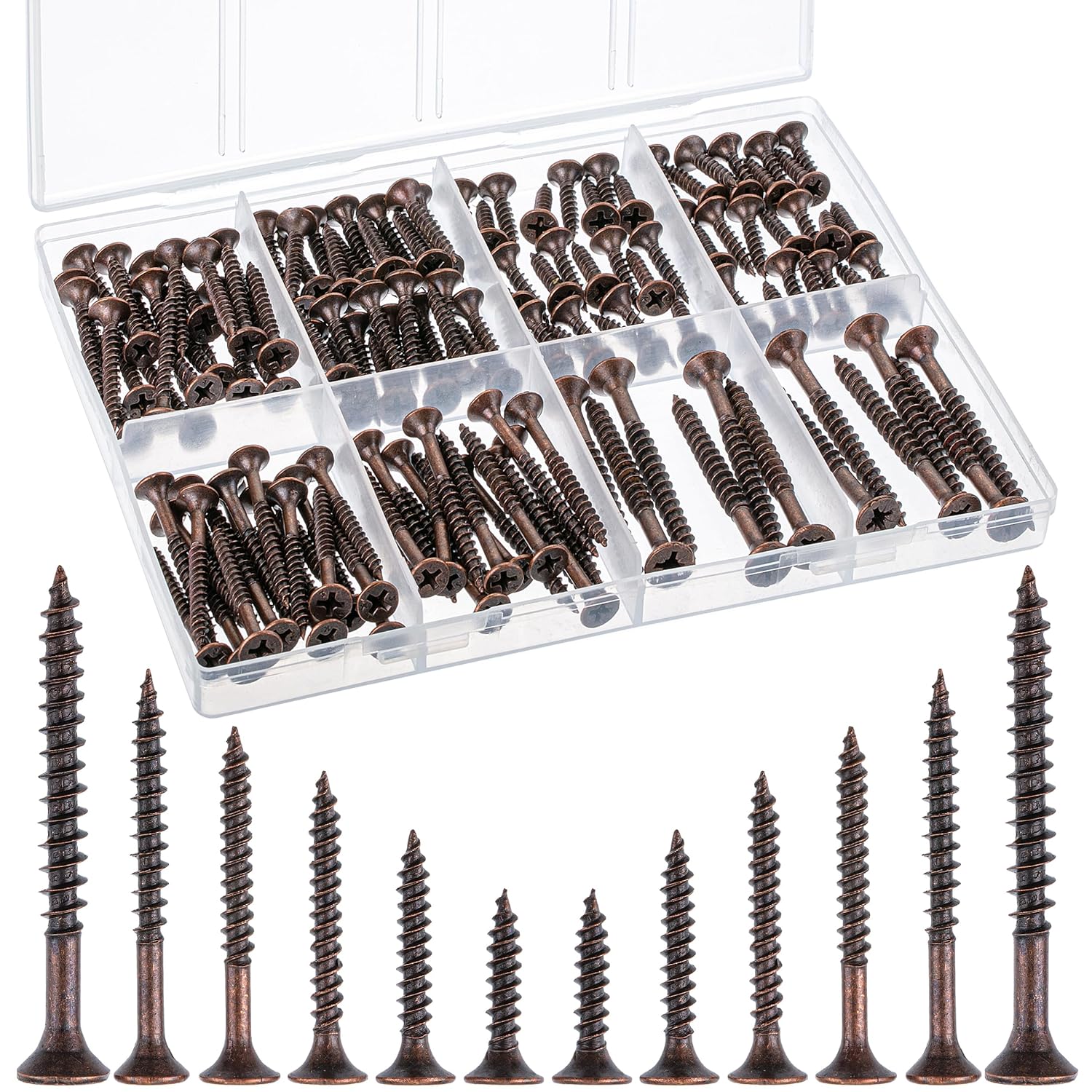 340-Piece M3 Phillips Pan Head Screw & Nut Assortment Kit - Stainless Steel, 8 Lengths + Hex Nuts