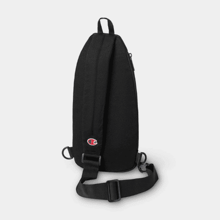 Champion Canvas Sling Bag Black Crossbody Travel Shoulder Bag with Multiple Pockets