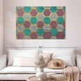 thumbnail image 2 of Elephant Stock Hexagon Geometric Pattern Wall Art - Horizontal Canvas Wall Art - Living Room Wall Decor - Abstract Canvas - Gray And Purple Decor - 48" x 32", 2 of 8