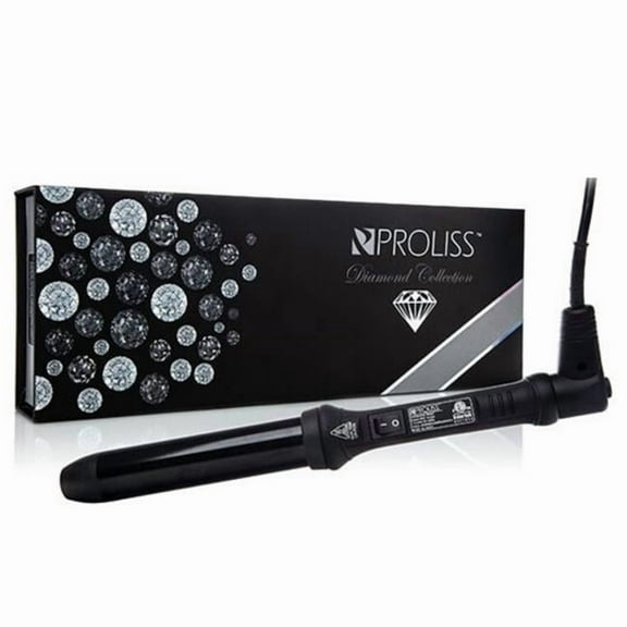 Proliss  The Twister - 32mm Digital Tourmaline-Infused Ceramic Pro Curling Wand w/ Cool Tip - Diamond Collection - Matte Black