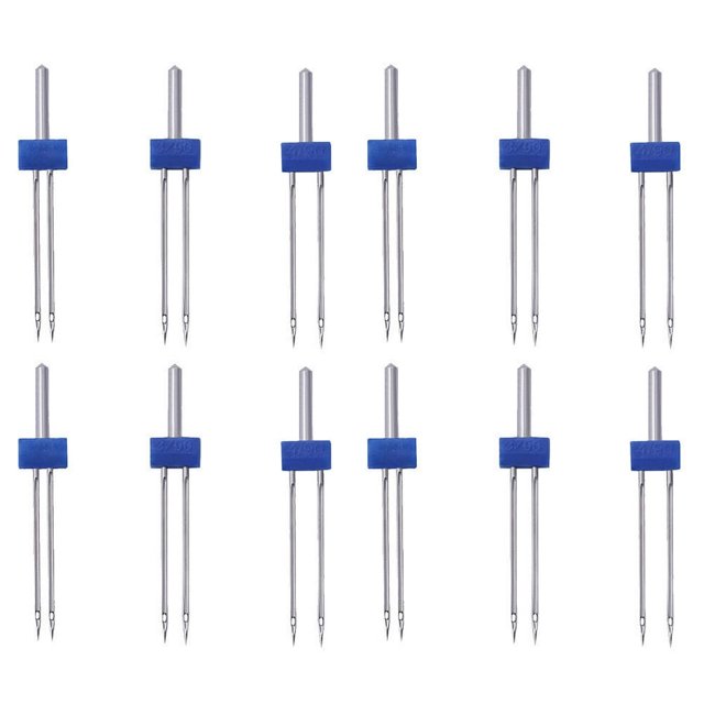 HLONK 12 Pcs Aiguilles de Machine à Coudre Électriques Multifonctions Aiguilles Doubles Kit Aiguilles Robustes Accessoires de Couture Pratiques pour Usage Domestique