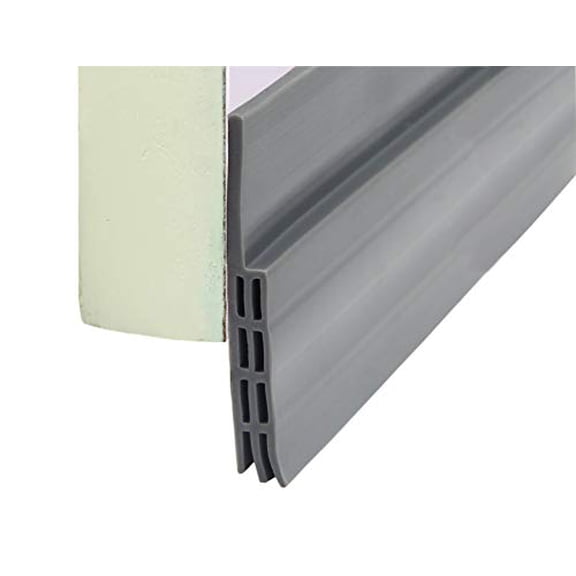 Door Sweep Brush,Draught Excluder Door Draft Insulation Seal Strip Silicone Self-Adhesive Dust Sound Light Blocker 39 Inch Easy Cut to Size (Grey)