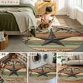 thumbnail image 6 of Sage Green Brown Texas Star 5ft Round Rug, Retro Country Star Farmhouse Wooden Non-Skid Rubber Backing Large Area Rugs - Living Room Bedroom Home Office, Indoor Floor Mat Carpets Washable Rug, 6 of 9