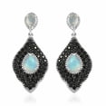 thumbnail image 2 of Ethiopian Welo Opal and Black Spinel Earrings Black Rhodium Sterling Silver, 2 of 4