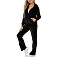 thumbnail image 1 of Yuyuzo Velour Tracksuit Womens Sweatsuits Set 2 Piece Zip up Hooded Jackets Sweatpants Track Suits Outfits, 1 of 7