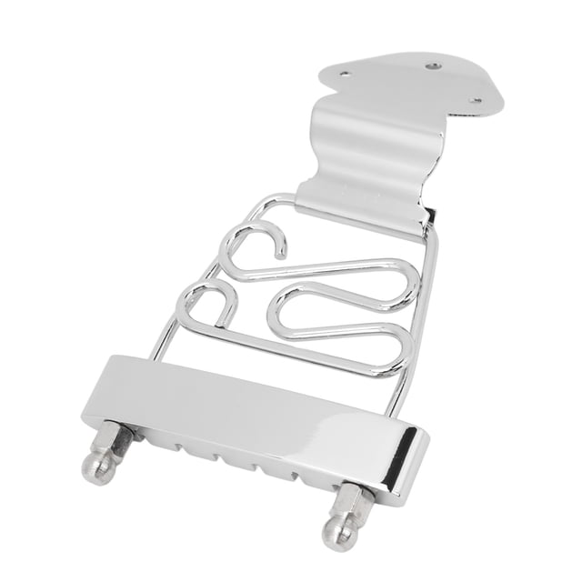 6 String Guitar Trapeze Tailpiece with Screws, Rust Prevention Adjustable Height Metal Trapeze Bridge Tailpiece Replacement for 6 String Guitar or Bass Archtop Jazz Guitar