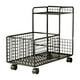 thumbnail image 3 of Carrito de servicio debajo del escritorio, carrito móvil con ruedas, estantería metálica multiusos para almacenamiento Doble capa negra, 3 of 9