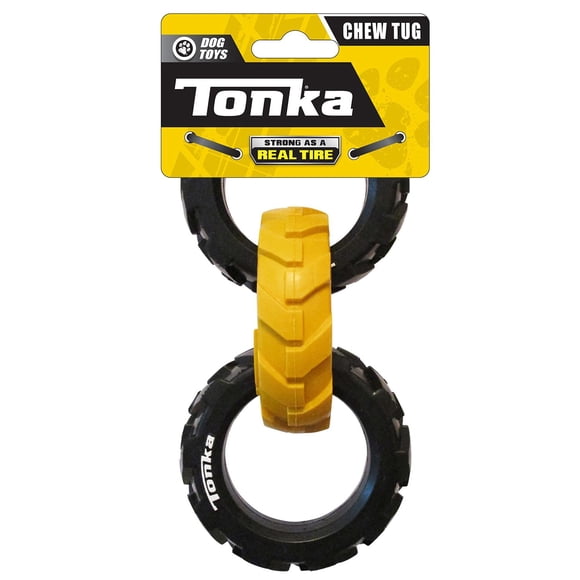 Juguete de Goma Tonka Amarillo Negro Resistente al Agua para Razas Medianas Grandes