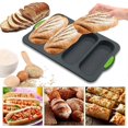 thumbnail image 2 of Bread Loaf Pan for Baking, Silicone 4 Cavity Baguettes Pan, 2 of 5