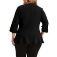 thumbnail image 4 of Agnes Orinda Women's Plus Size Blazers Notched Lapel Wear-to-Work Peplum Jacket Suit Blazer 2X Black, 4 of 8