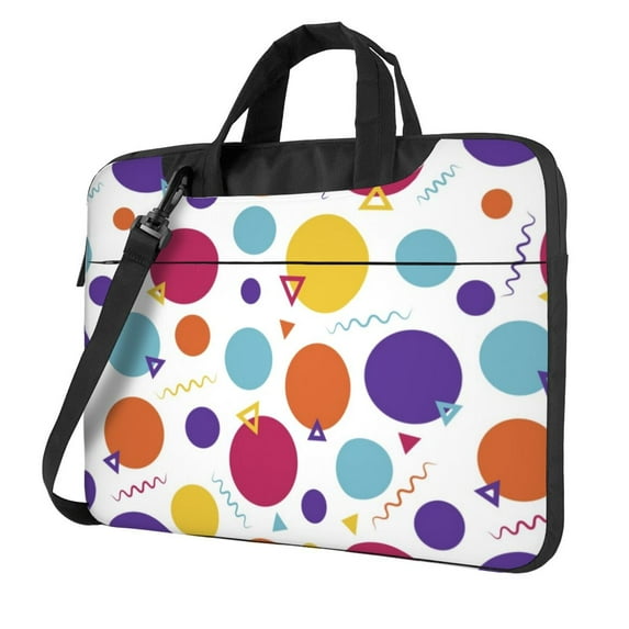 Multicolored Dot Print Laptop Bag, 13 inch Laptop or Tablet, Business Casual Laptop Bag
