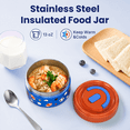 thumbnail image 4 of Bento Lunch Box 1283ML/ 43 oz, 3 Compartment Lunch Box with 391 ML/ 13 oz Thermal Food Jar and Ice Pack, Airtight Bento Box, Removable Tray and Handle, BPA-Free and Food-Safe Materials(Blue), 4 of 9