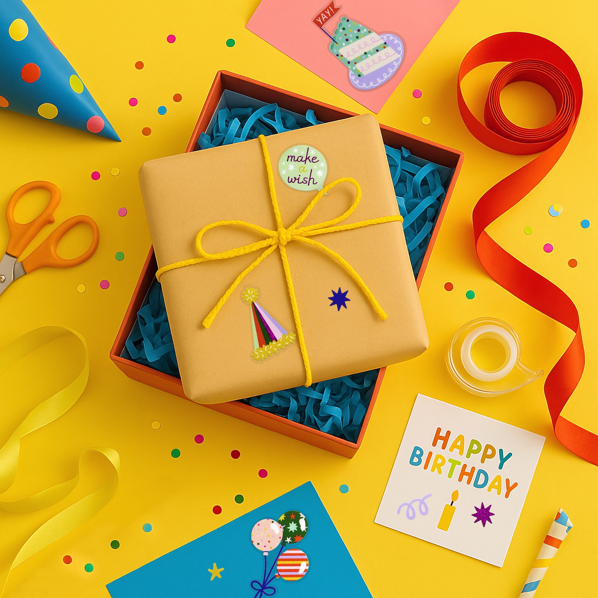 Hello Hobby Multicolor Happy Birthday Designer Stickers, 27 Count