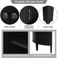 thumbnail image 6 of TUANLUO Curved Accent Cabinet, Corner Sideboard Cabinet, Modern Storage Cabinet with 4 Doors and Adjustable Shelves, Wood Accent Cabinet Furniture for Hallway Entryway Living Room, Black, 6 of 10