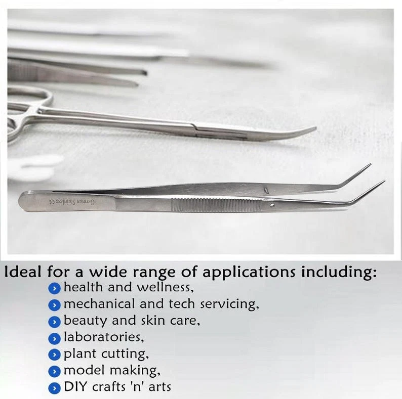 A2ZSCILAB - Multipurpose Foreceps, 5Pcs Labware Tweezers Blunt Serrated Lab Forceps