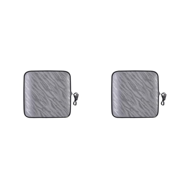 Kenally Cojín de asiento calefactable Cojín elástico para silla de sofá 3 ajustes de temperatura Luz universal Almohadillas de cadera Gris 2piezas