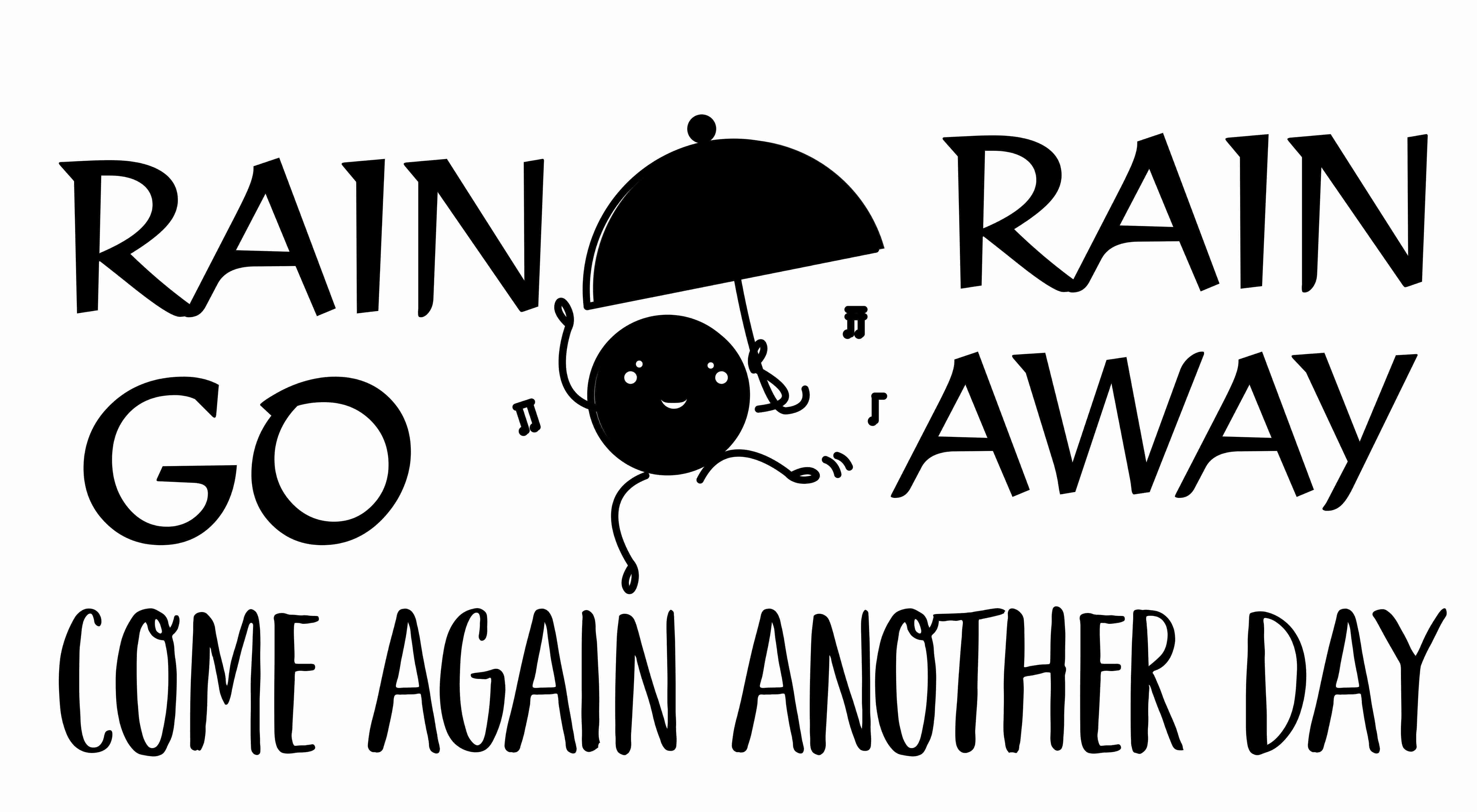 Nursery Rhyme Wall Lettering Art Decal Rain Rain Go Away Come Again