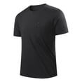 thumbnail image 2 of USNSM (L-5XL) Men's Big and Tall Short Sleeve Quick Dry Moisture Wicking Zippered Pocket Crew Neck T Shirt Athletic Running Gym Workout Tee Tops Black XXXXL, 2 of 5