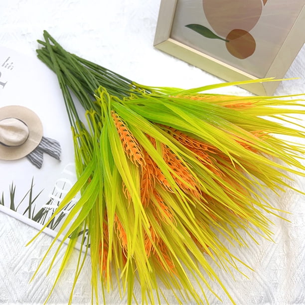 Xihbxyly Espigas de Trigo Artificiales, Ramo Decorativo Realista, Material Plástico Natural, Elegante Decoración para El Hogar, Múltiples Estilos para Arte Mural, Coronas y Guirnaldas, Juego de 5 Pie